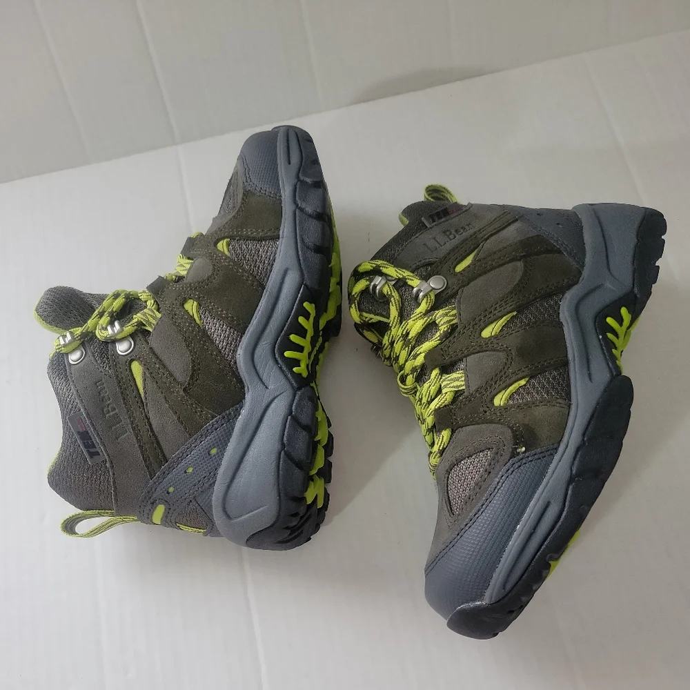 L.L. Bean Tek‎ 2.5 Boots Water Proof Hicking Trail Suede Size 2 Green 286156.